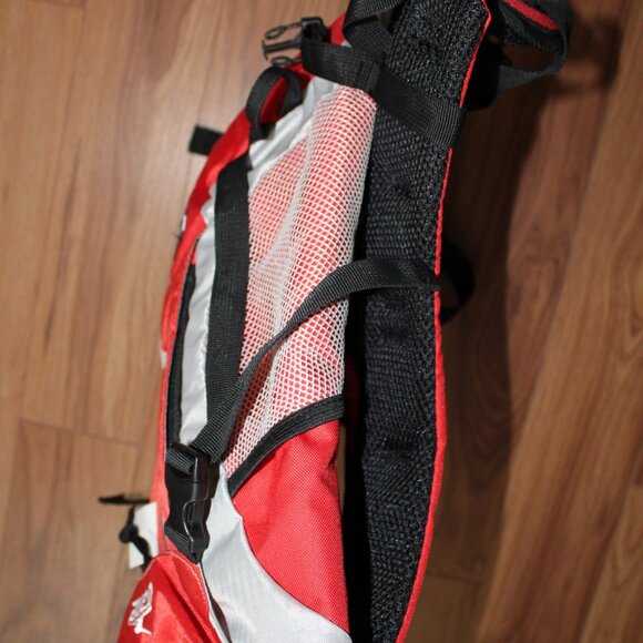 Bike/Motorcycle Sports Backpack (RED) - Reflective Trim - Elastic Rain Cover - Picture 10 of 12